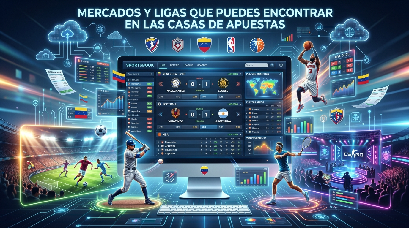 Mercados de apuestas deportivas y ligas disponibles en las páginas web de apuestas de Venezuela